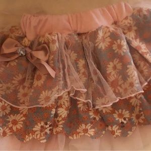Vintage girls tutu skirt with ruffles and satin bow Abolai  size 5/6 girls